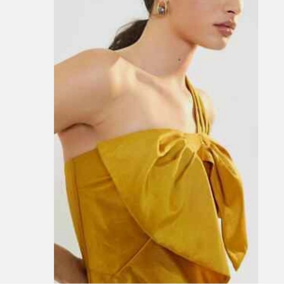 Hutch by Anthropologie Gold Bow Tie Mini Dress Size 2 NWOT - Picture 3 of 9